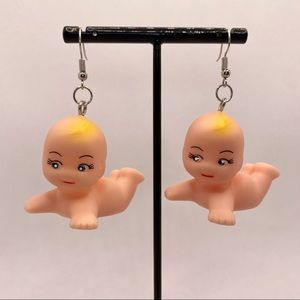 Kewpie style baby earrings